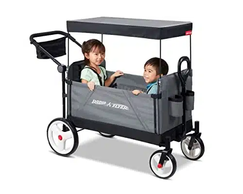 Radio Flyer City Luxe Stroll N Wagon, Grey with Parent Caddy and Internal Storage Pockets, for + Years (Amazon Exclusive)