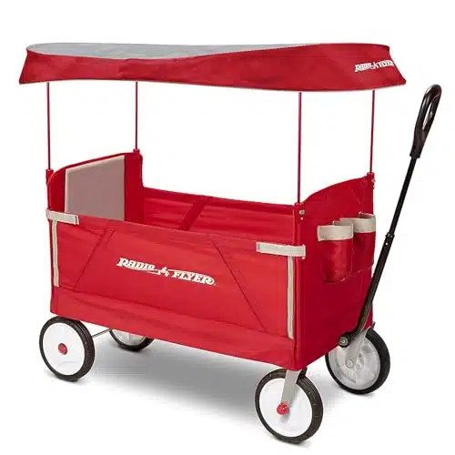 Radio Flyer In EZ Folding, Outdoor Collapsible Wagon for Kids & Cargo, Red Folding Wagon