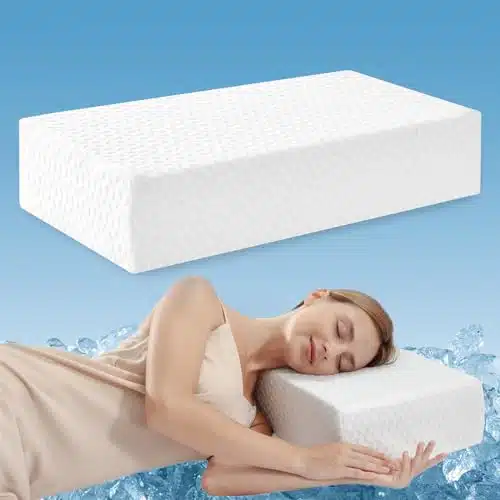 COLDHUNTER Cooling Cube Pillow for Side Sleepers Memory Foam Bed Firm Pillow Soft Pillow Support Head Neck Shoulder Pain Relief